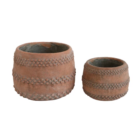 Hello Honey® 6.25" Brown & Orange Cement Planter